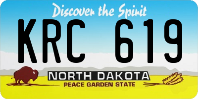 ND license plate KRC619