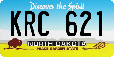 ND license plate KRC621