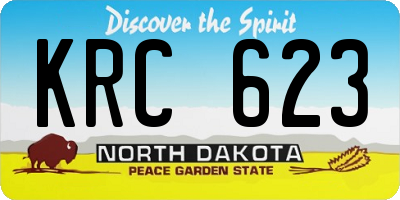 ND license plate KRC623