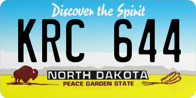ND license plate KRC644