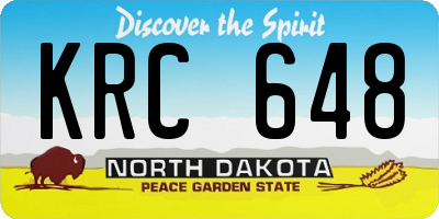 ND license plate KRC648