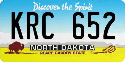ND license plate KRC652