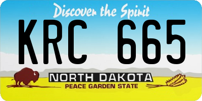 ND license plate KRC665