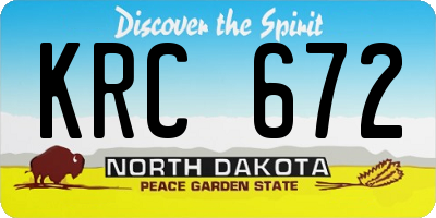 ND license plate KRC672