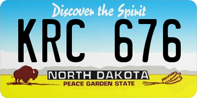 ND license plate KRC676