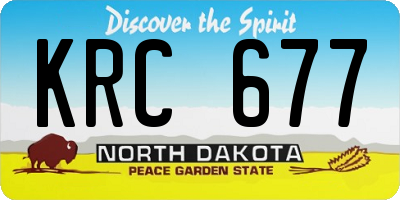 ND license plate KRC677