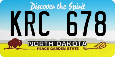 ND license plate KRC678
