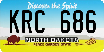 ND license plate KRC686