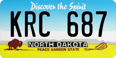 ND license plate KRC687