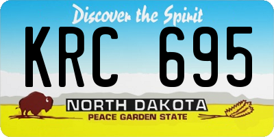 ND license plate KRC695