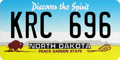 ND license plate KRC696