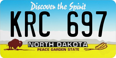 ND license plate KRC697