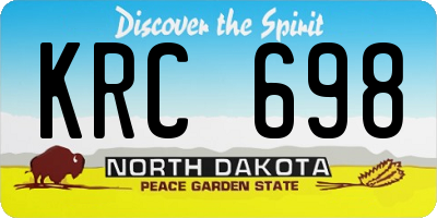 ND license plate KRC698