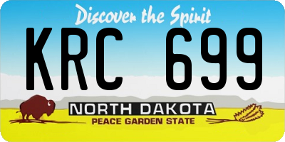 ND license plate KRC699