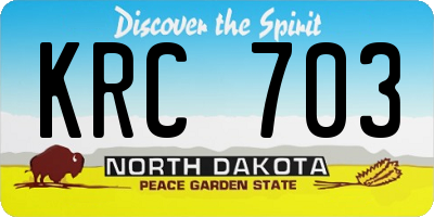 ND license plate KRC703