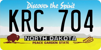ND license plate KRC704