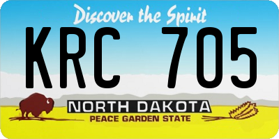 ND license plate KRC705