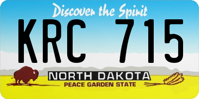 ND license plate KRC715