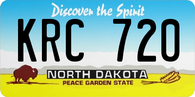 ND license plate KRC720