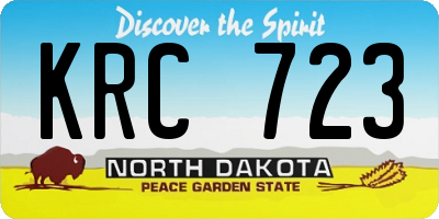 ND license plate KRC723