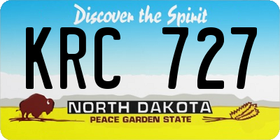 ND license plate KRC727
