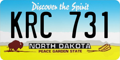 ND license plate KRC731