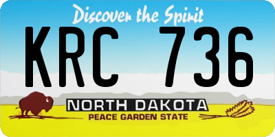 ND license plate KRC736