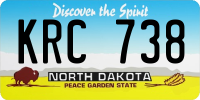 ND license plate KRC738