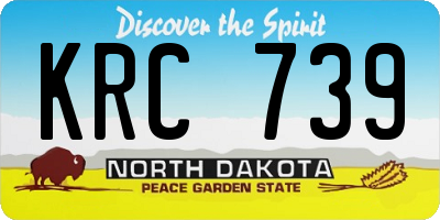 ND license plate KRC739
