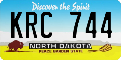 ND license plate KRC744