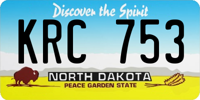 ND license plate KRC753
