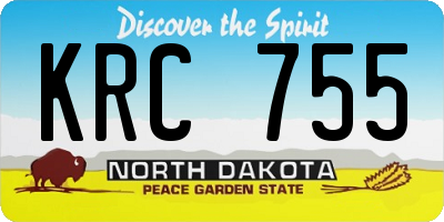 ND license plate KRC755