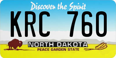 ND license plate KRC760