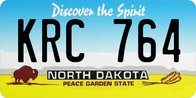 ND license plate KRC764
