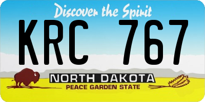 ND license plate KRC767