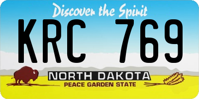 ND license plate KRC769
