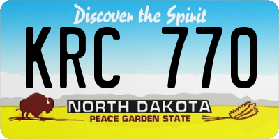 ND license plate KRC770