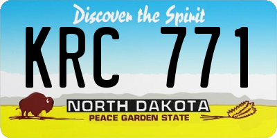ND license plate KRC771