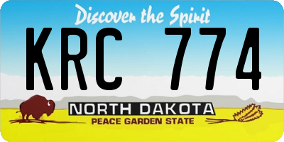 ND license plate KRC774