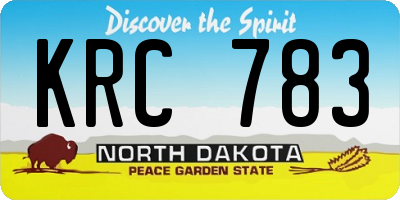 ND license plate KRC783