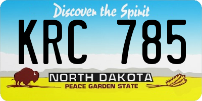 ND license plate KRC785