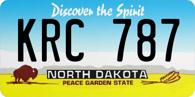 ND license plate KRC787