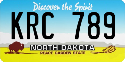 ND license plate KRC789