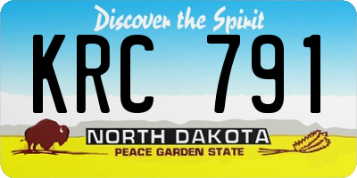 ND license plate KRC791