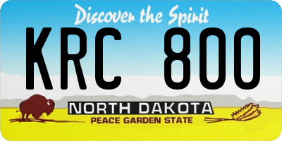 ND license plate KRC800