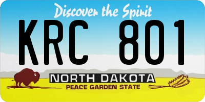 ND license plate KRC801