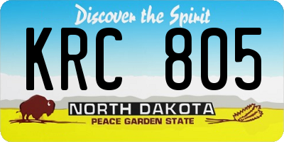 ND license plate KRC805