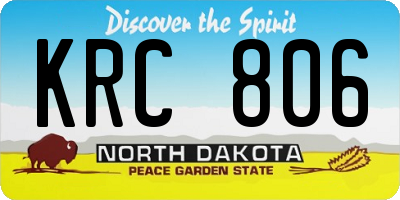 ND license plate KRC806