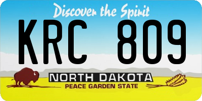 ND license plate KRC809