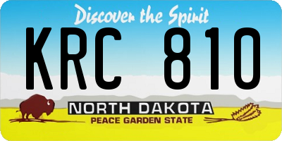 ND license plate KRC810
